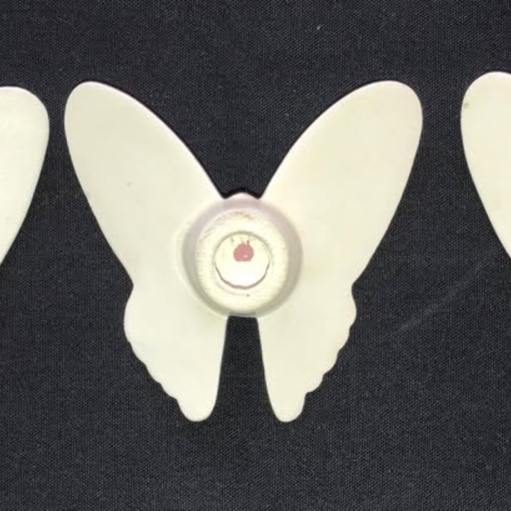 LASTING PRODUCTS Ceramic Butterflies w/Hand Painted Rose Floral Design Vintage - Picture 12 of 14